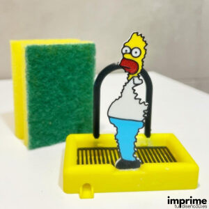 Homer en el arbusto para estropajos en 3D