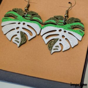Pendientes Monstera en 3D en impresión 3D